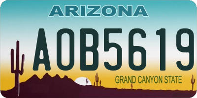 AZ license plate AOB5619