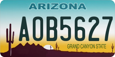 AZ license plate AOB5627