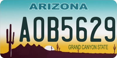 AZ license plate AOB5629