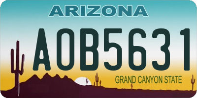 AZ license plate AOB5631