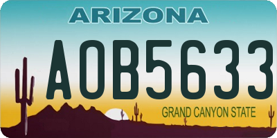 AZ license plate AOB5633