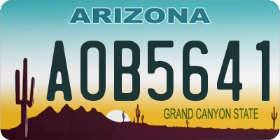 AZ license plate AOB5641