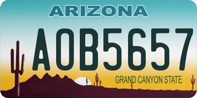 AZ license plate AOB5657
