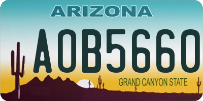 AZ license plate AOB5660
