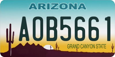 AZ license plate AOB5661