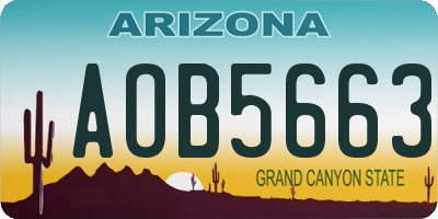 AZ license plate AOB5663