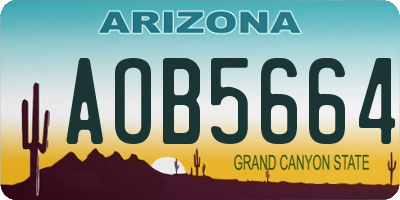 AZ license plate AOB5664