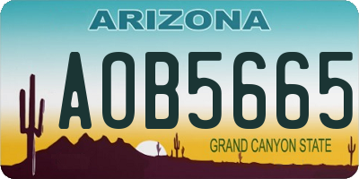 AZ license plate AOB5665