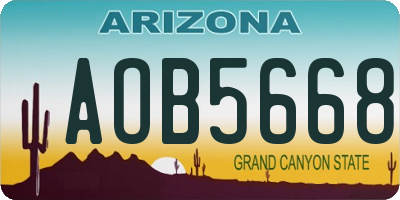 AZ license plate AOB5668