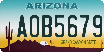 AZ license plate AOB5679