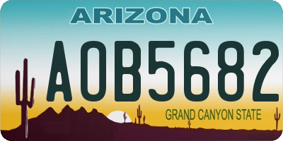 AZ license plate AOB5682