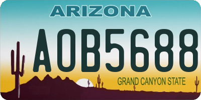AZ license plate AOB5688