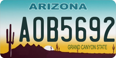 AZ license plate AOB5692