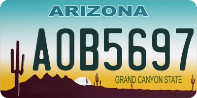 AZ license plate AOB5697