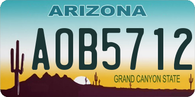 AZ license plate AOB5712