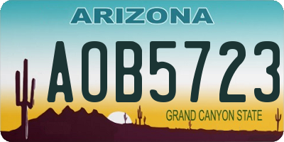 AZ license plate AOB5723
