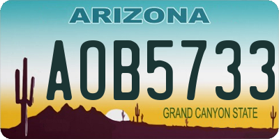 AZ license plate AOB5733
