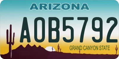 AZ license plate AOB5792