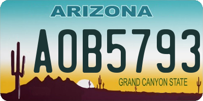 AZ license plate AOB5793