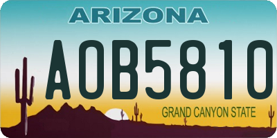 AZ license plate AOB5810