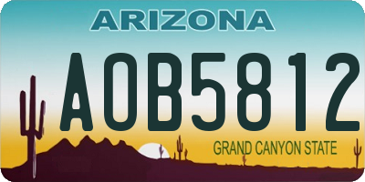 AZ license plate AOB5812