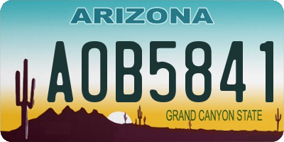 AZ license plate AOB5841