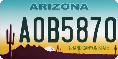AZ license plate AOB5870