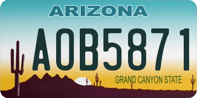 AZ license plate AOB5871