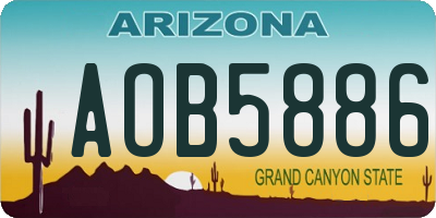 AZ license plate AOB5886