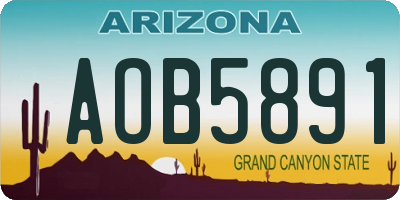 AZ license plate AOB5891