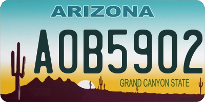 AZ license plate AOB5902