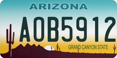 AZ license plate AOB5912