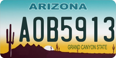 AZ license plate AOB5913