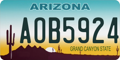 AZ license plate AOB5924