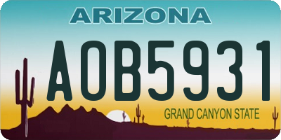 AZ license plate AOB5931
