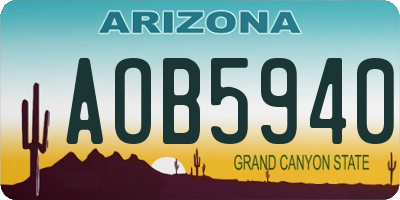 AZ license plate AOB5940
