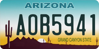 AZ license plate AOB5941