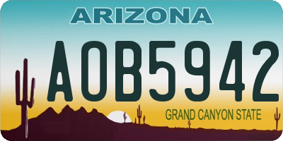 AZ license plate AOB5942