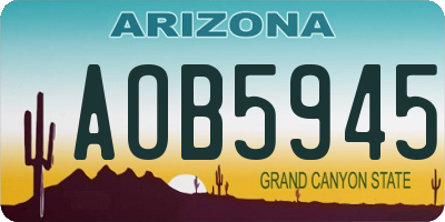 AZ license plate AOB5945