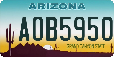 AZ license plate AOB5950