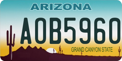 AZ license plate AOB5960