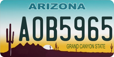 AZ license plate AOB5965