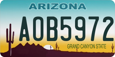 AZ license plate AOB5972