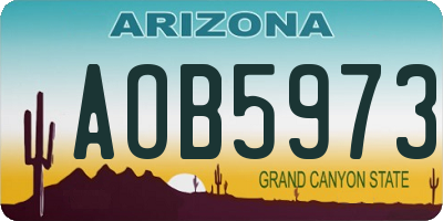 AZ license plate AOB5973