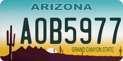 AZ license plate AOB5977