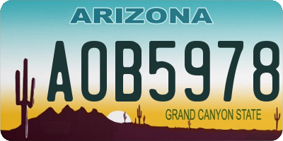 AZ license plate AOB5978