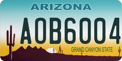 AZ license plate AOB6004