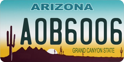 AZ license plate AOB6006