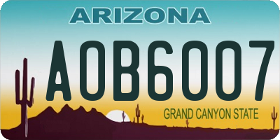 AZ license plate AOB6007