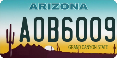 AZ license plate AOB6009